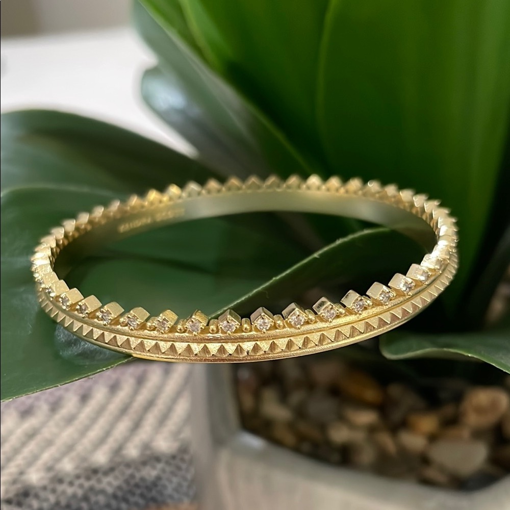 💫 Kendra Scott Mary Caroline Crown Gold Bangle 💫